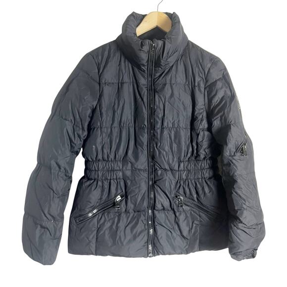 Coach Icon Black Zip Up Short Nylon Down Puffer Jacket Size Medium - Picture 1 of 10